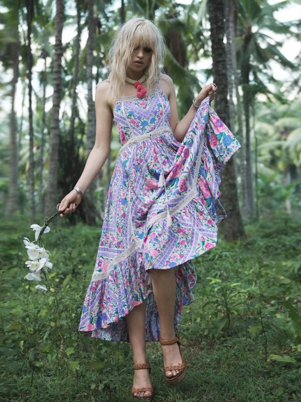 Spell & the Gypsy Collective Babushka Midi Dress Lavender Size XS